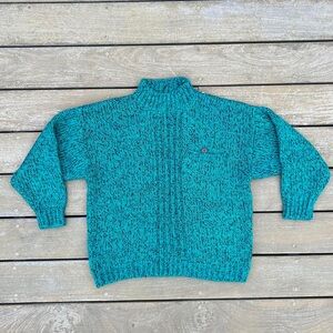 Vintage Green Reference Point by Dray Chunky Knit Turtleneck Sweater Knitwear